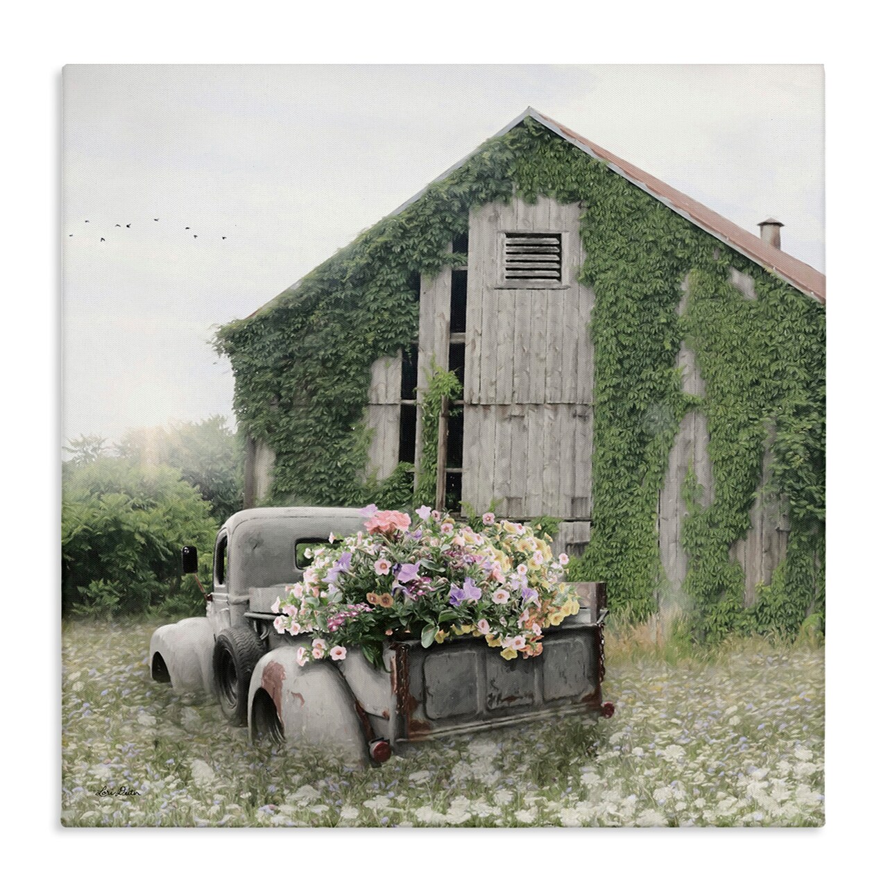 Stupell Industries Magical Farmhouse Barn with Vines Canvas Wall Art